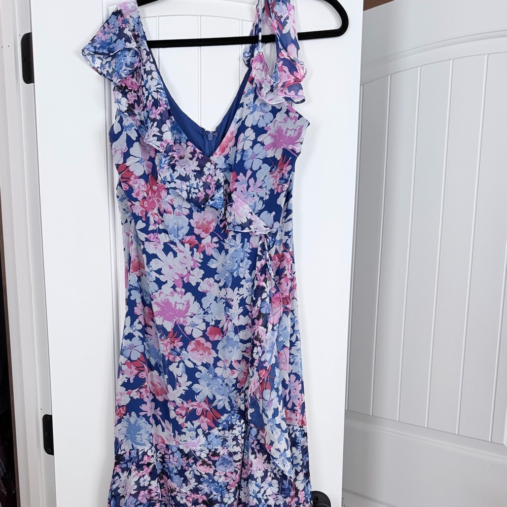 Lulu's Floral Maxi Dress in Blue and Pink